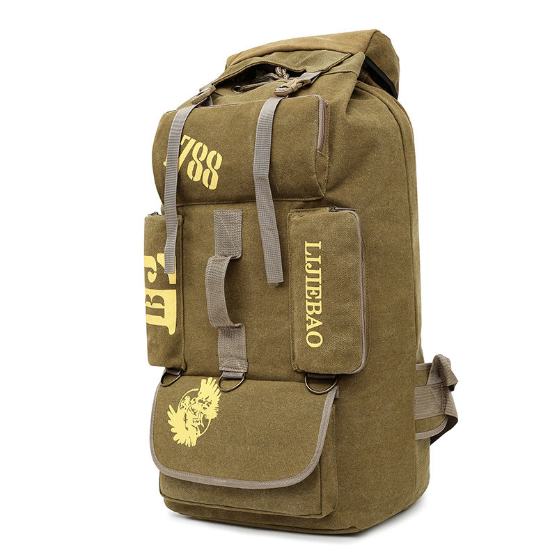 Trendy Large Capacity Breathable Canvas Hiking Backpacks