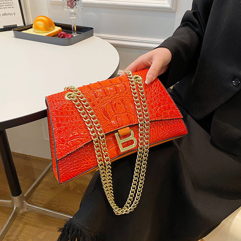 Women's Chain Retro Crocodile Pattern Trendy Bags