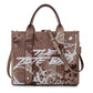 Women's Fashion Denim Pattern Large Capacity Tote Bags