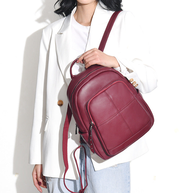 Style Soft Leather Fashion Large Capacity Backpacks