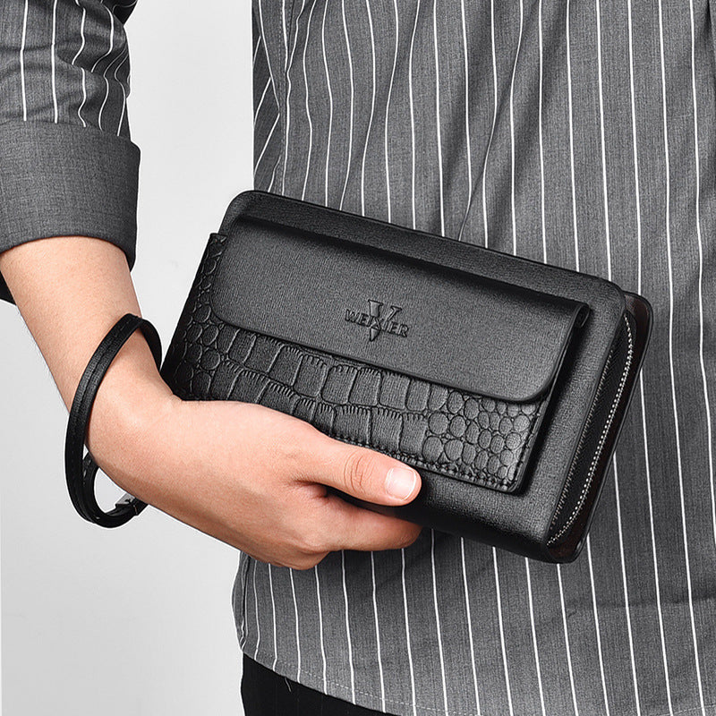 Men's Leather Clutch Large Capacity Multiple Slots Men's Wallets