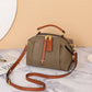 Women's Genuine Leather First Layer Contrast Color Handbags