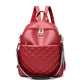 Rhombus Soft Leather Simple Large Capacity Backpacks