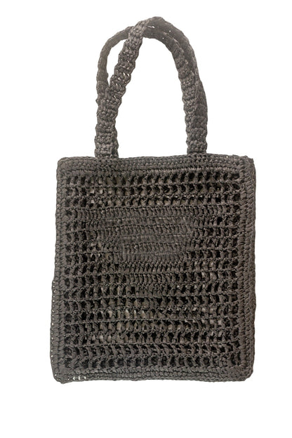 Bolso de moda grande con triángulo de paja bordado