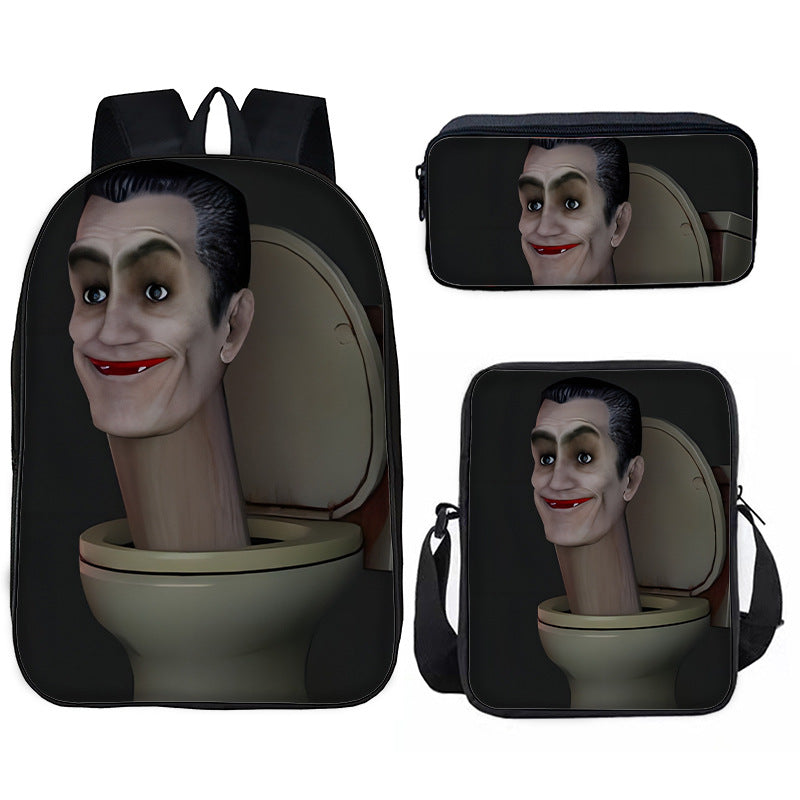 Toilet Primary Secondary Monitor Three-piece Set Elementary School Students' Schoolbags