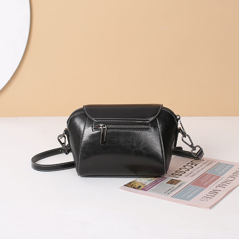 Women's Cowhide Fashionable Shell Niche Genuine Crossbody Bags