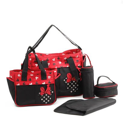 Mummy Set Water-repellent Out Diaper Fashion Cartoon Pattern Bags