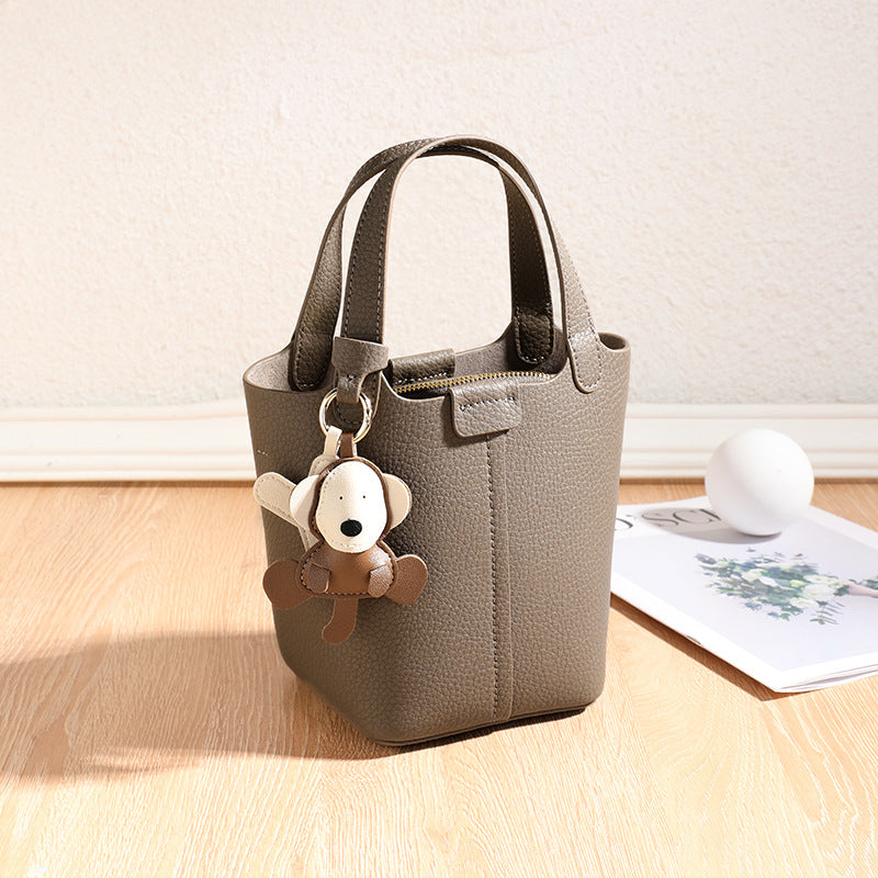 Women's Genuine Leather Light Luxury Minority Versatile Bucket Bags