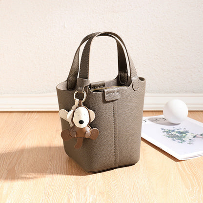 Women's Genuine Leather Light Luxury Minority Versatile Bucket Bags