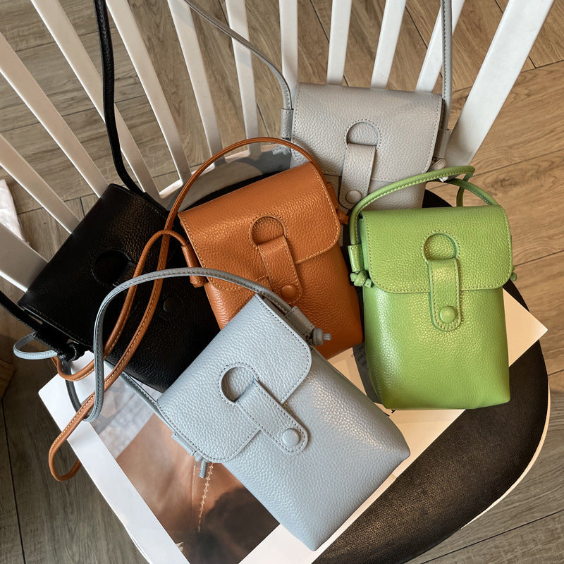 Women's Charming Leather Trendy Cattlehide Fashion Phone Bags