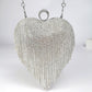 Heart Tassel Diamond Clutch Cheongsam Wedding Peach Bags
