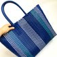 Women's White Plastic Woven Vegetable Basket Pet Shoulder Bags