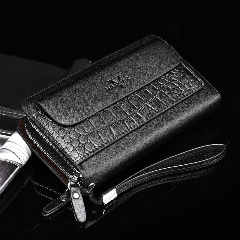 Men's Leather Clutch Large Capacity Multiple Slots Men's Wallets