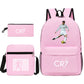 Football Luo Peripheral Printed Three-piece Set Backpacks