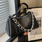 Women's French Retro Lychee Pattern Fashion Underarm Tote Bags