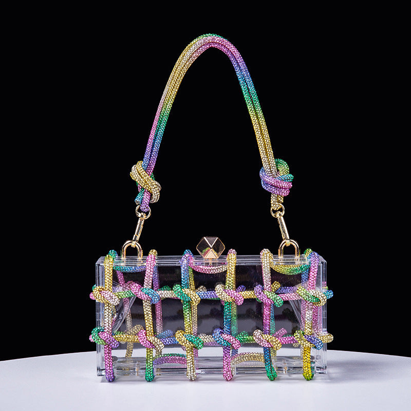 Storage Box Banquet Handcraft Braiding Rope Small Square Bags