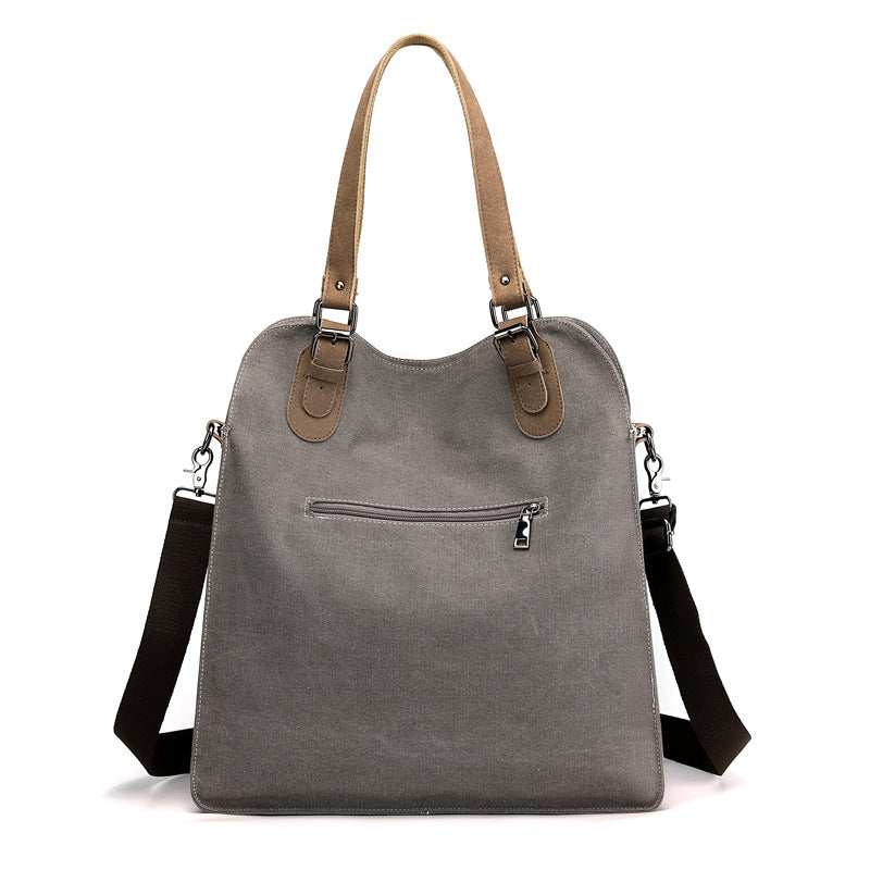 Women's Fashion Retro Patchwork Large Capacity Canvas Handbags