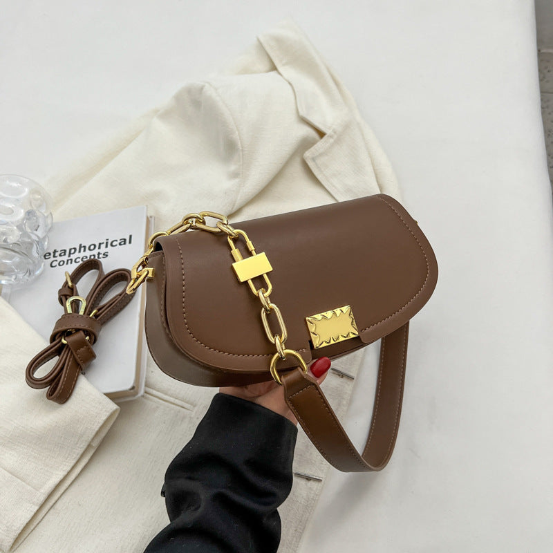 Women's Fashion Pouches Korean Chain Saddle Western Shoulder Bags
