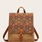 Women's Fashion Vintage Printed Bark Flap Large Backpacks