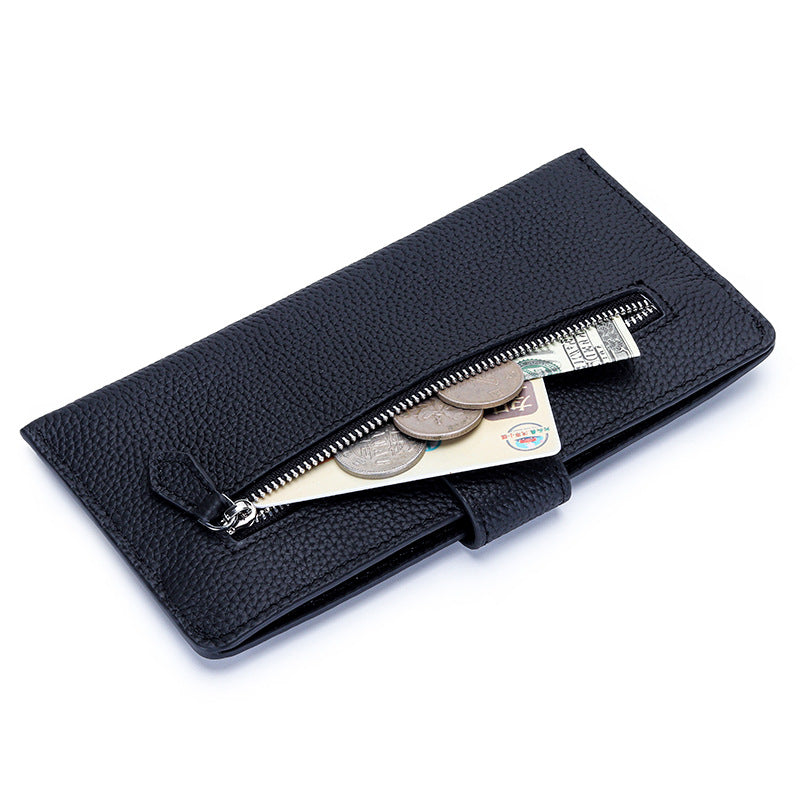 Women's First Layer Cowhide Long Niche Hand-held Ladies Wallets