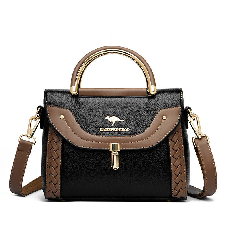Women's Beautiful Classy Woven Contrast Color Shoulder Bags