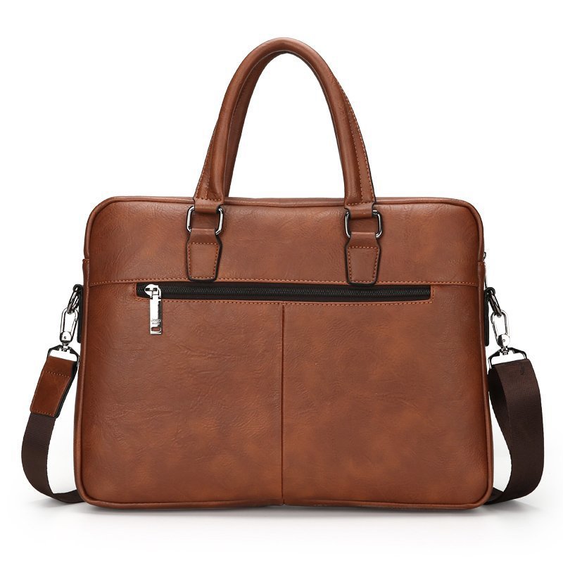 Men's Classy Large Capacity Zipper Soft Men's Handbags