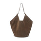 Single Frosted Cowhide Suede Dumpling Niche Bucket Bags