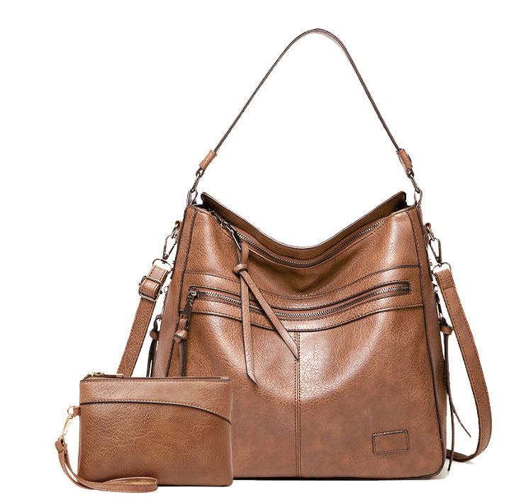 Attractive Women's Beautiful Trendy Double Zipper Shoulder Bags