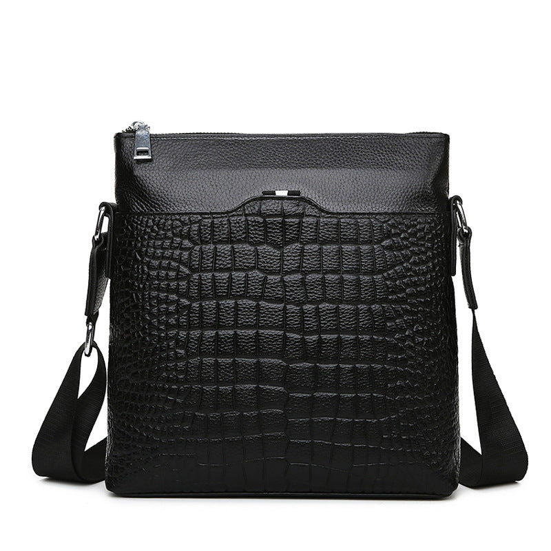 Men's Layer Cowhide Leather Trendy Vertical Korean Men's Shoulder Bags