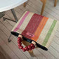 Sugar Gourd Contrast Color Striped Woven Shoulder Bags