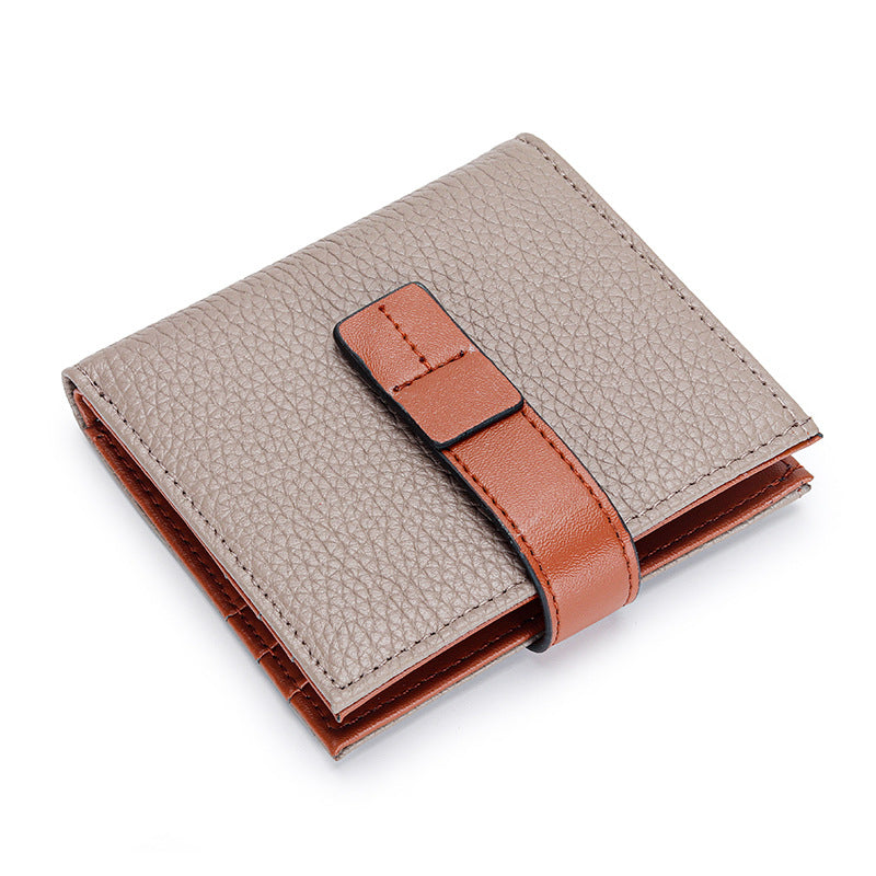 Women's Leather Short Blue Thin Simple Design Ladies Wallets