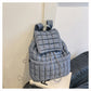 Women's Commuter Large Capacity Lightweight Fluffy Plaid Backpacks