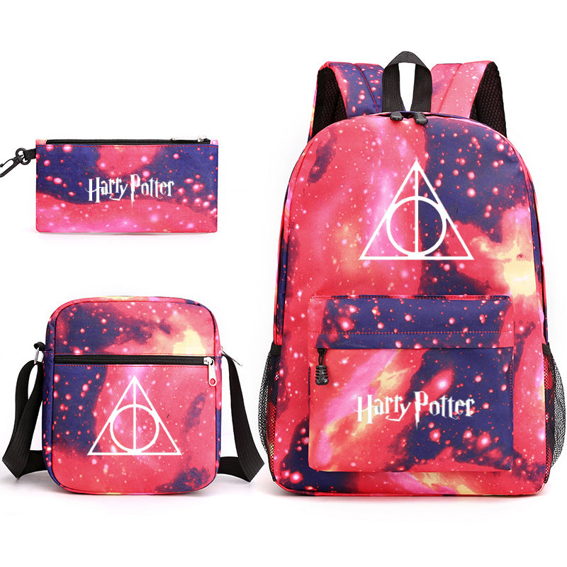 Harry Potter College Badge Pencil Three-piece Backpacks