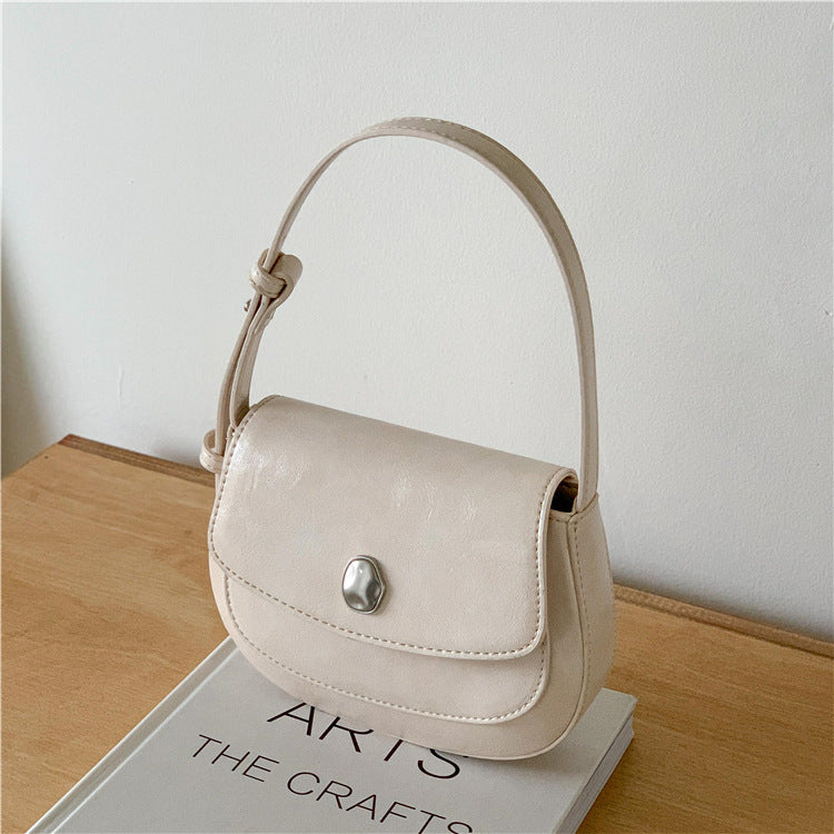 Women's Flip Portable High-grade Solid Color Simple Shoulder Bags