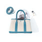 Women's Layer Cowhide Large Capacity Canvas Contrast Color Handbags