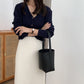 Leather Cylinder Large Capacity Minority Simple Bucket Bags