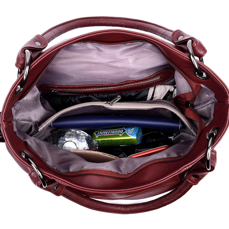 Pretty Women's Pouches Mother-in-law Soft Leather Handbags