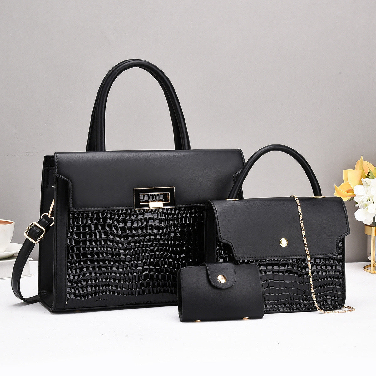 Snakeskin Pattern Simple Advanced Large Capacity Crossbody Bags
