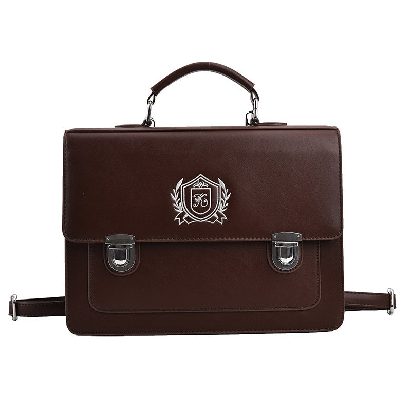 Style Uniform One Black Preppy Postman Shoulder Bags