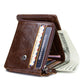 Men's Black Angel Retro Crazy Horse Leather Men's Wallets