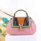 Women's Contrast Color Portable Light Luxury V Handbags