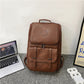 Men's Korean Style Campus Large Capacity Soft Leather Backpacks