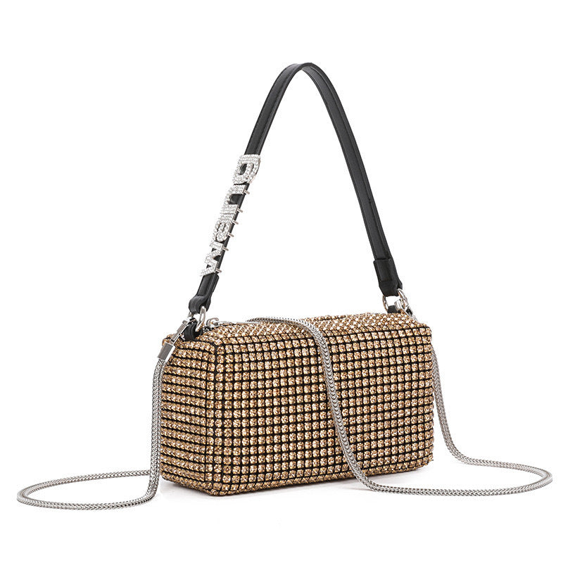 Women's Full Diamond Hot Rhinestone King Dinner Shoulder Bags