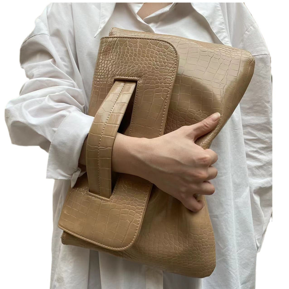 Pattern Strap Clutch Large Capacity File Handbags