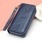 Women's Layer Cowhide Long Double Zipper Large Ladies Wallets