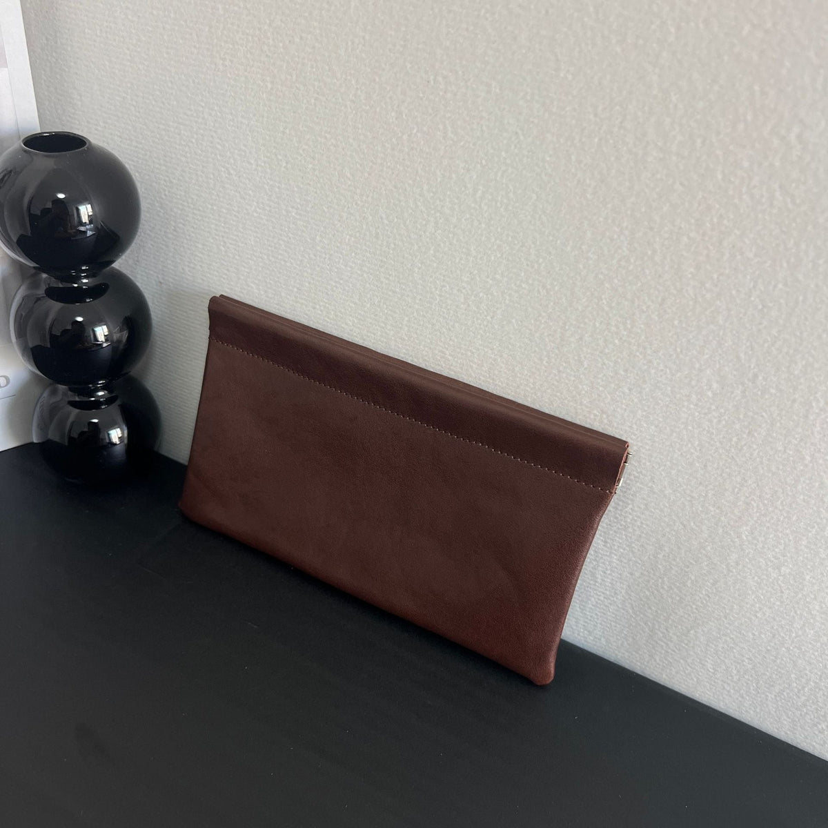 Simple Clutch Top Layer Cowhide Genuine Leather Earphone Ladies Wallets