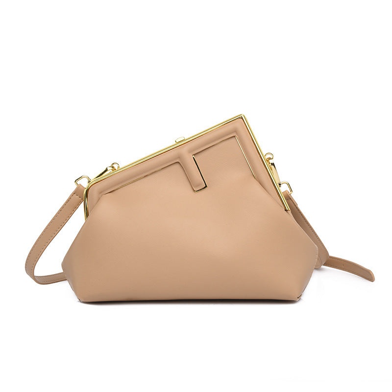 Women's Metal Clip Mouth Fashion Retro Simple Crossbody Bags