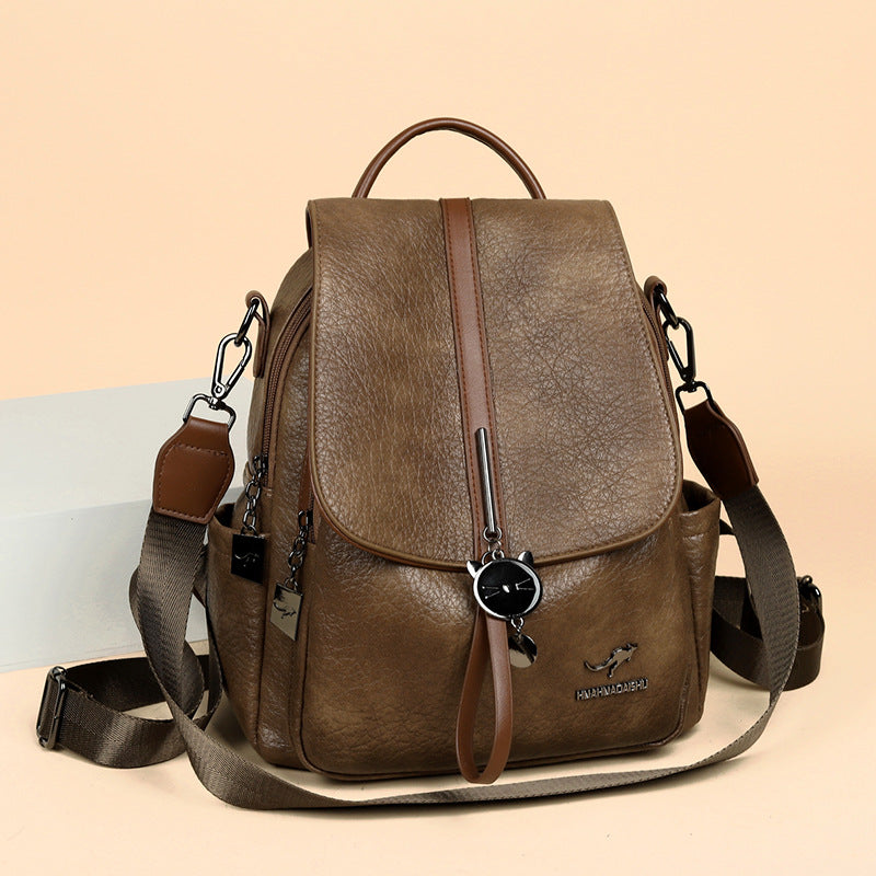 Women's Creative Cool Soft Leather Lightweight Backpacks
