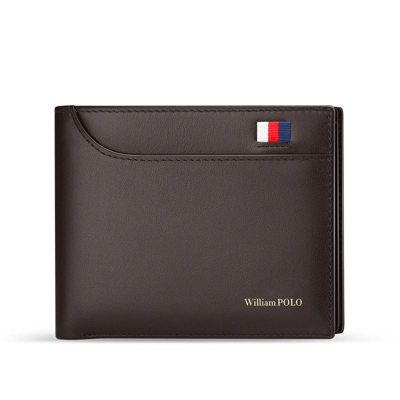 Carteras de hombre sencillas de cuero genuino Paul Short Emperor para hombre