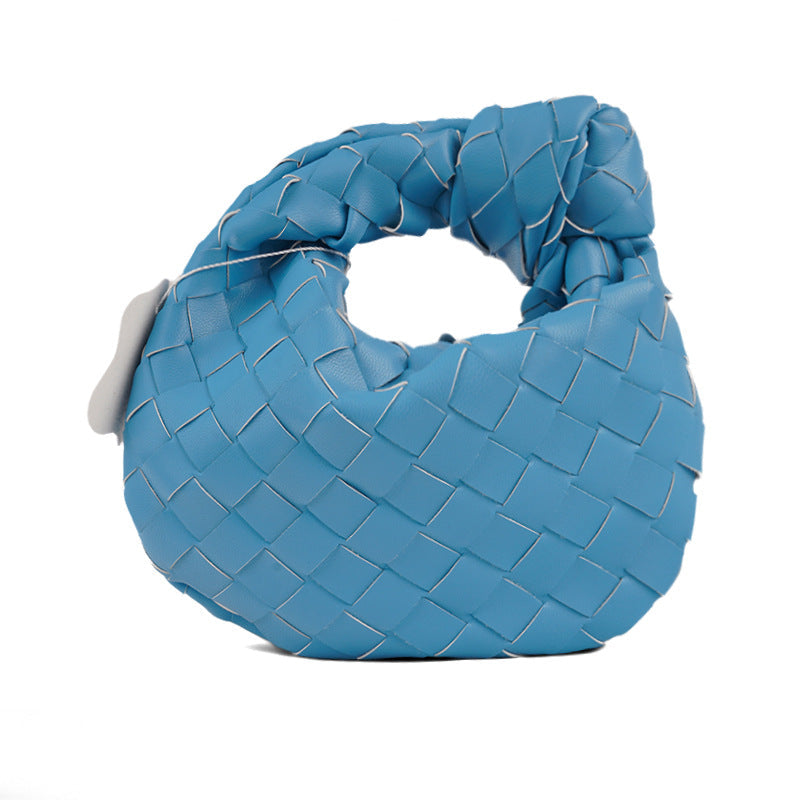 Mini Woven Handmade Croissant Gold Hardware Handbags